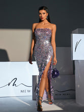 Load image into Gallery viewer, Laszlo Strapless Sequin Split Maxi Dress
