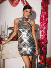 Load image into Gallery viewer, Laurinete Halterneck Sequin Mini Dress
