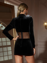Load image into Gallery viewer, Laythan Long Sleeve Flower Velvet Mini Dress
