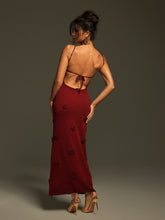 Load image into Gallery viewer, Lekeisha Spaghetti Flower Knitted Maxi Dress
