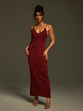 Load image into Gallery viewer, Lekeisha Spaghetti Flower Knitted Maxi Dress
