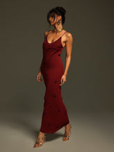 Load image into Gallery viewer, Lekeisha Spaghetti Flower Knitted Maxi Dress
