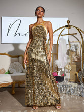 Load image into Gallery viewer, Leosan Bow Sequin Maxi Dress
