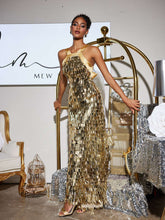 Load image into Gallery viewer, Leosan Bow Sequin Maxi Dress
