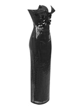 Load image into Gallery viewer, Libra Strapless Flower Sequin Dress

