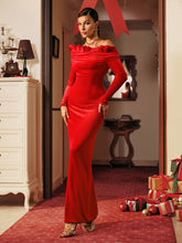 Load image into Gallery viewer, Linus Flower Velvet Maxi Dress
