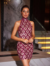 Load image into Gallery viewer, Liora Sequin Crystal Mini Dress In Hot Pink
