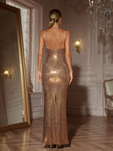 Load image into Gallery viewer, Lloyd Spaghetti Sequin Maxi Dress
