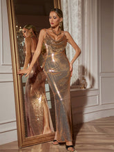 Load image into Gallery viewer, Lloyd Spaghetti Sequin Maxi Dress
