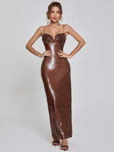 Load image into Gallery viewer, Lorelei Brown Sequin Dress
