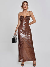 Load image into Gallery viewer, Lorelei Brown Sequin Dress
