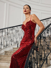 Load image into Gallery viewer, Lorelei Red Flower Sequin Dress

