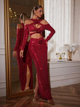 Load image into Gallery viewer, Lowen Flower Cutout Sequin Maxi Dress
