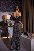 Load image into Gallery viewer, Lucca Rhinestone Mesh Maxi Dress
