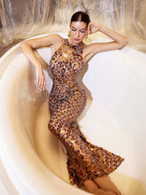 Load image into Gallery viewer, Luka Acrylic Embellished Mesh Maxi Dress
