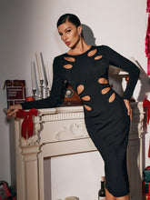 Load image into Gallery viewer, Lukasik Long Sleeve Cutout Bandage Midi Dress
