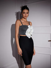 Load image into Gallery viewer, Makoto Flower Crystal Denim Top
