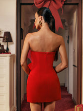 Load image into Gallery viewer, Manik Flower Sequin Mini Dress In Red
