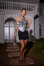 Load image into Gallery viewer, Manik Flower Sequin Mini Dress In Black
