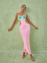 Load image into Gallery viewer, Margaux Embellished Cutout Maxi Dress In Pink
