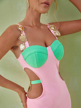 Load image into Gallery viewer, Margaux Embellished Cutout Maxi Dress In Pink
