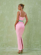 Load image into Gallery viewer, Margaux Embellished Cutout Maxi Dress In Pink
