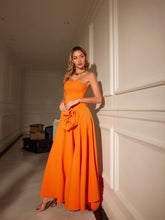 Load image into Gallery viewer, Mariano Strapless Flower Maxi Dress
