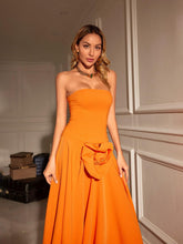 Load image into Gallery viewer, Mariano Strapless Flower Maxi Dress
