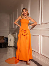 Load image into Gallery viewer, Mariano Strapless Flower Maxi Dress
