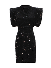 Load image into Gallery viewer, Matisse Shoulder Pad Sequin Mini Dress
