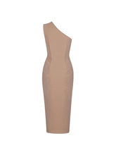 Load image into Gallery viewer, Maya One Shoulder Bandage Dress In Nude
