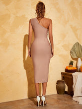 Load image into Gallery viewer, Maya One Shoulder Bandage Dress In Nude
