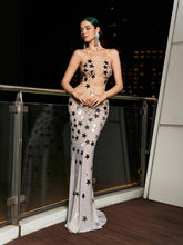 Load image into Gallery viewer, Mei Star Spaghetti Mesh Maxi Dress
