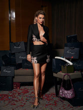 Load image into Gallery viewer, Merrick Butterfly Crystal Embellished Skirt In Black
