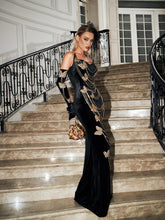 Load image into Gallery viewer, Miel Butterfly Chain Embellished Velvet Dress
