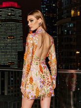 Load image into Gallery viewer, Miela Floral Long Sleeves Embroidered Dress
