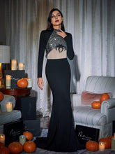 Load image into Gallery viewer, Mikki Long Sleeve Sequin Cobweb Maxi Dress

