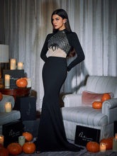 Load image into Gallery viewer, Mikki Long Sleeve Sequin Cobweb Maxi Dress
