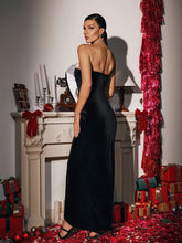 Load image into Gallery viewer, Mirzana Strapless Flower Velvet Maxi Dress
