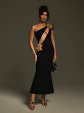Load image into Gallery viewer, Nadiia Cutout Flower Bandage Midi Dress

