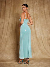 Load image into Gallery viewer, Nadiya Spaghetti Flower Sequin Maxi Dress
