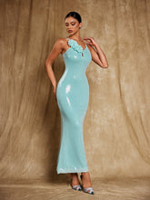 Load image into Gallery viewer, Nadiya Spaghetti Flower Sequin Maxi Dress
