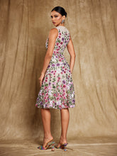 Load image into Gallery viewer, Nael Sleeveless Flower Embroidered Midi Dress
