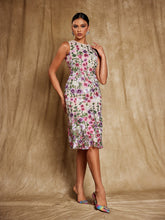Load image into Gallery viewer, Nael Sleeveless Flower Embroidered Midi Dress
