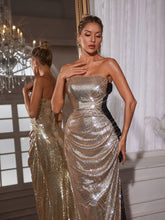 Load image into Gallery viewer, Naja Strapless Flower Maxi Dress
