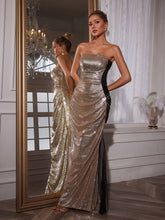 Load image into Gallery viewer, Naja Strapless Flower Maxi Dress
