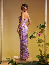 Load image into Gallery viewer, Nakoa Strapless Sequin Embroidered Maxi Dress
