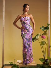 Load image into Gallery viewer, Nakoa Strapless Sequin Embroidered Maxi Dress
