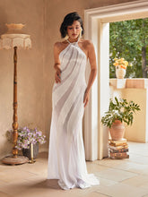 Load image into Gallery viewer, Narwani Halterneck Satin Maxi Dress
