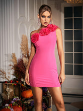 Load image into Gallery viewer, Nasrin One Shoulder Flower Mini Dress
